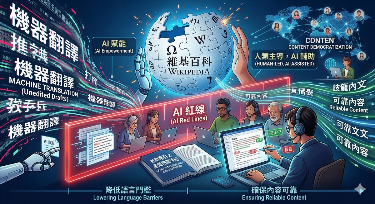 維基百科設AI紅線:翻譯品質把關如何改寫內容民主化?
